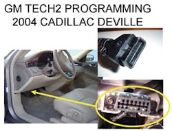 Photo 1. Plug into TECH2 to OBD Port. Photo 1. Plug into TECH2 to OBD Port.