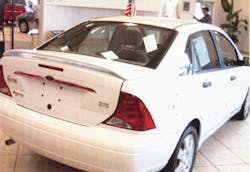 Photo 1. A Ford Focus with a potentially chronic trunk lockout problem. Photo 1. A Ford Focus with a potentially chronic trunk lockout problem.