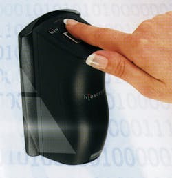 The Bioscrypt V-Pass is an automatic one-touch fingerprint identification reader for up to 200 users.