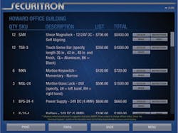 Parts schedule window. Parts schedule window.