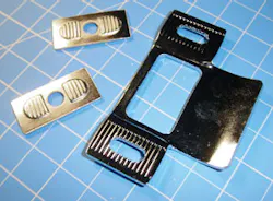 Figure 1. Two-piece strike plates when out of adjustment will damage dead-latch assemblies. Figure 1. Two-piece strike plates when out of adjustment will damage dead-latch assemblies.