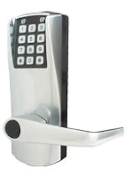An example of stand alone access control is the Kaba E Plex 2000, which has 100 access codes and is programmed at the lock keypad without using any software.