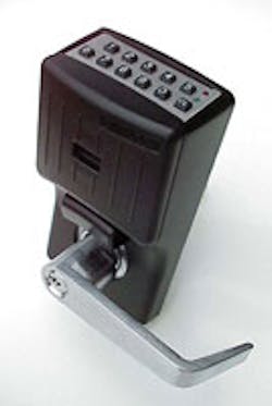 Cylindrical Reader Lock showing keypad and antenna