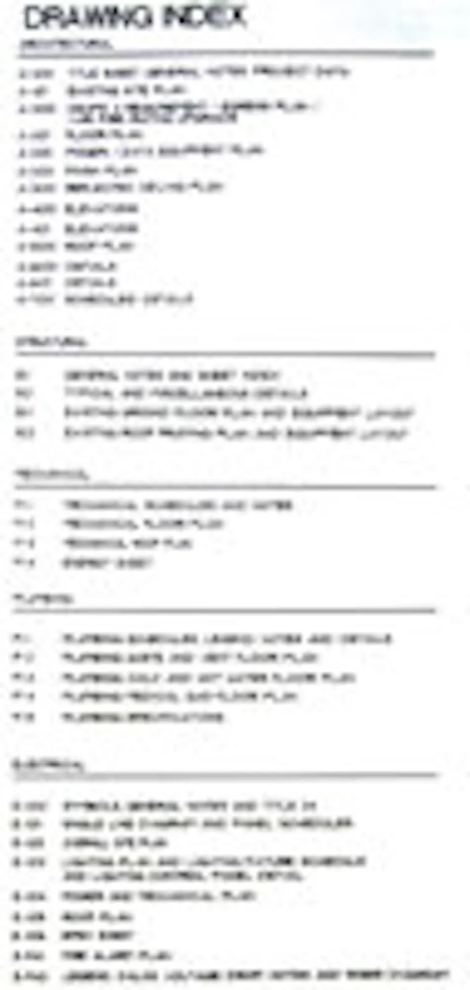 Drawing Index Example Construction Document Basics | Locksmith Ledger