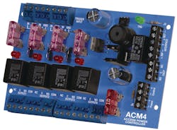 Altronix ACM4 powers electric strikes, mag locks Altronix ACM4 powers electric strikes, mag locks