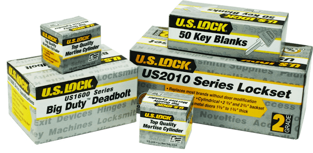 U.S. Lock branded products include cylinders, locksets, door closers, electric strikes, hinges, bar holders, hasps, latches, lever sets, handle sets, key blanks, padlocks &amp; door hardware. The Big Duty Deadbolt is now available in I.C Core.