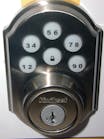 Kwikset SmartCode keypad, five numbered buttons and one &apos;Lock&apos; button
