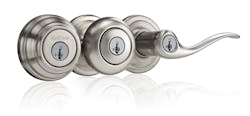 Kwikset SmartKey locks in satin nickel finish Kwikset SmartKey locks in satin nickel finish