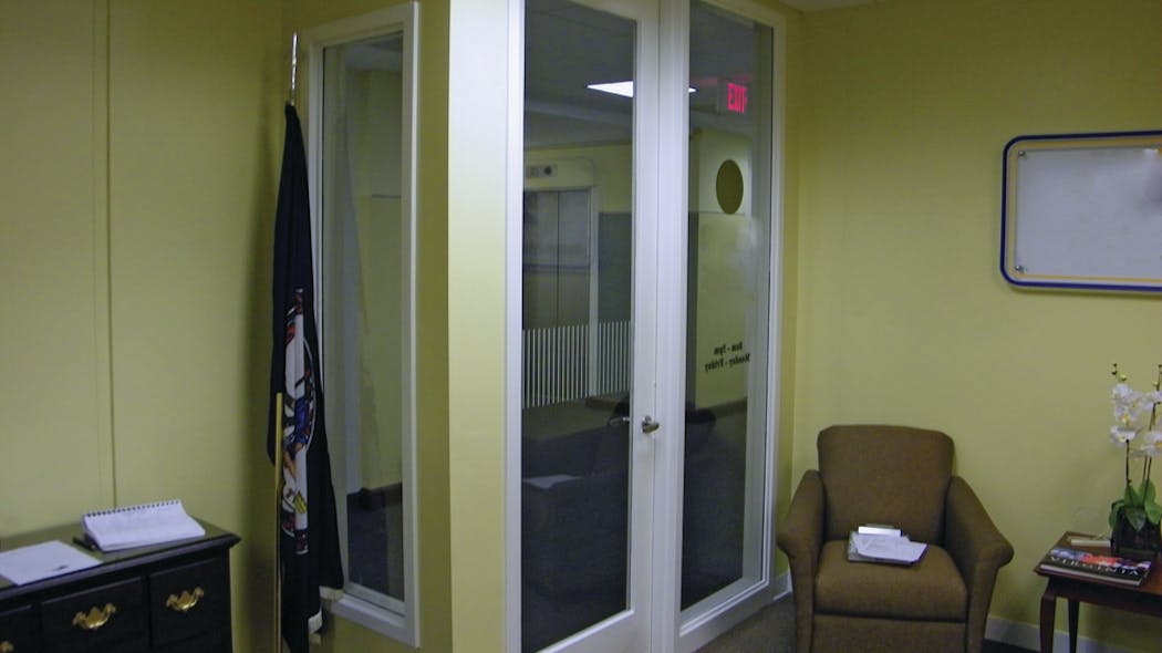 Typical office entry door