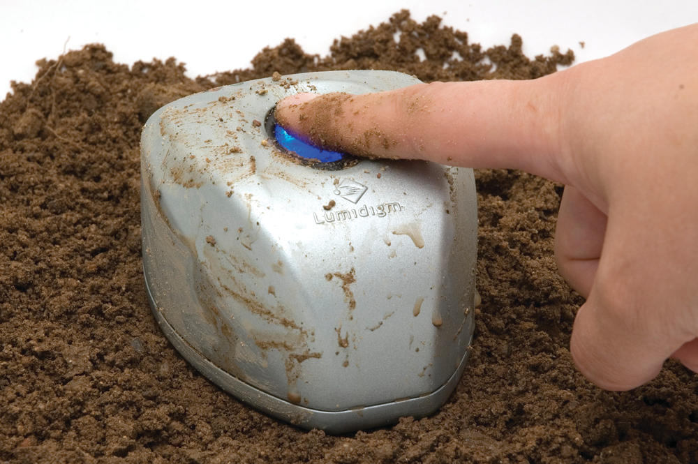 Lumidigm reader can read fingerprints through dirt and even latex gloves