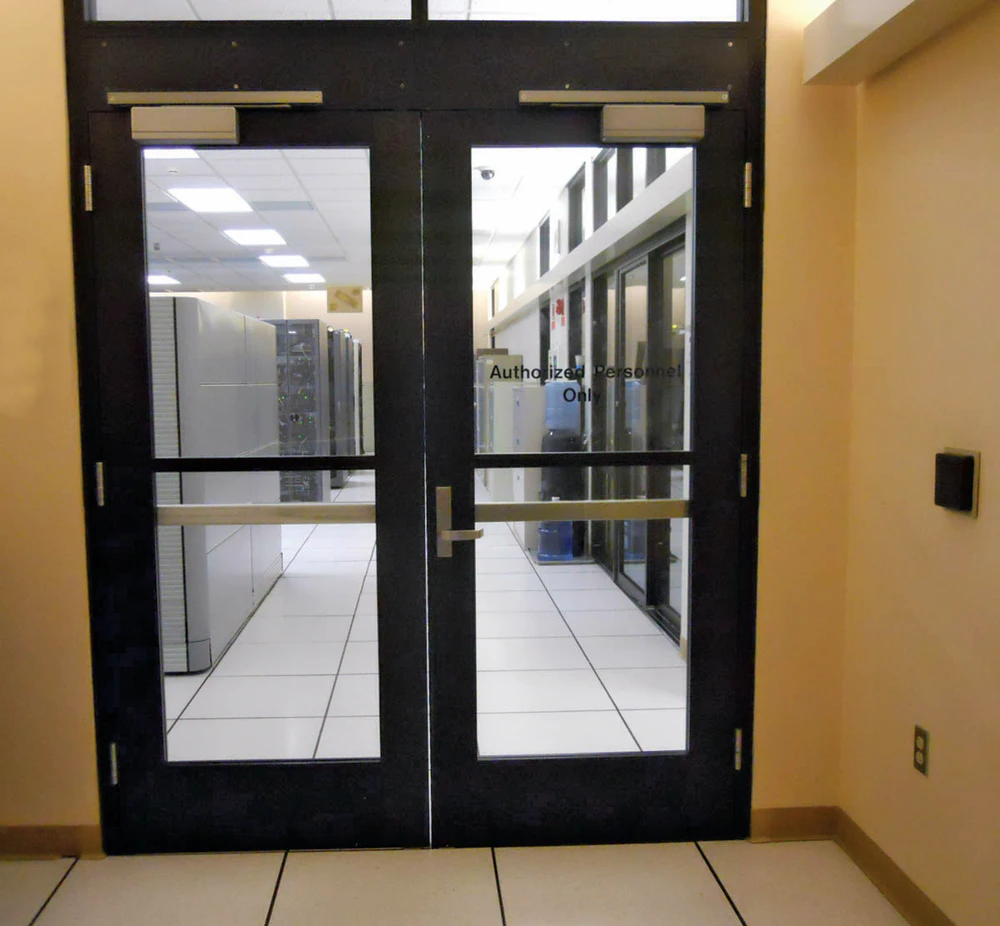 Access Entry Using Rod Sargent Surface Vertical Rod Exit Device and electrified trim improve ...