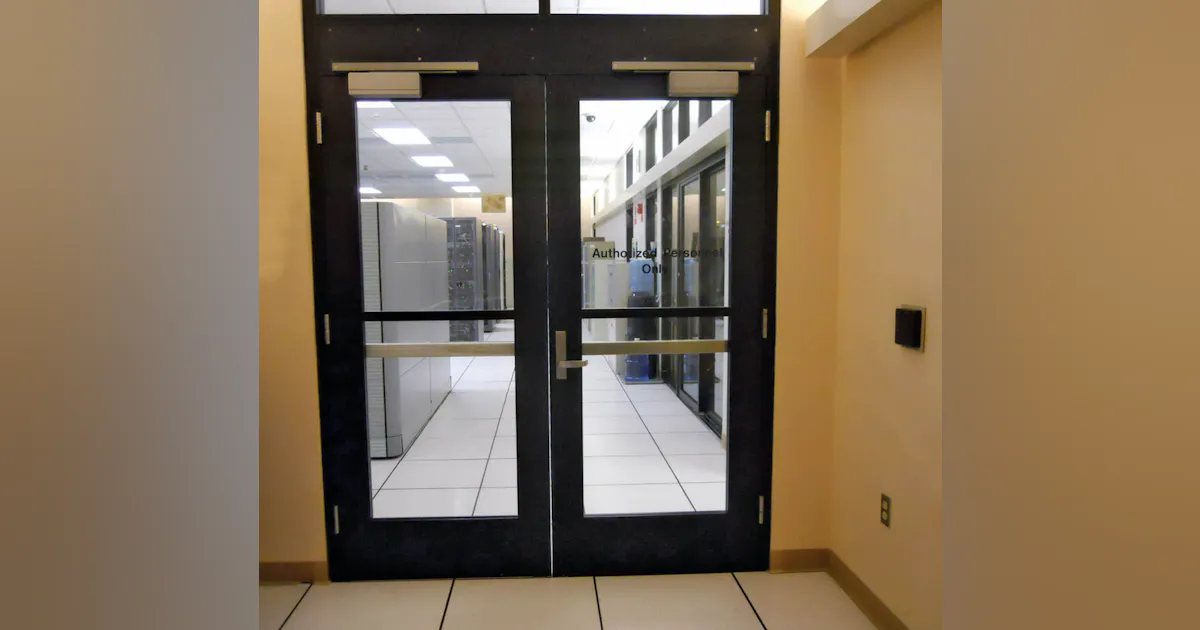 Access Entry Using Rod Sargent Surface Vertical Rod Exit Device and electrified trim improve ...