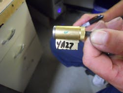 Lock cylinder labeled