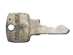 Historic key, identified by Adams Rite Historic key, identified by Adams Rite