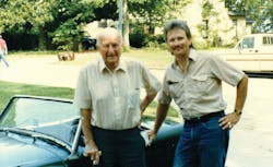 1. Not all cars even have locking doors. This is a vintage photo of the author standing next to his 1959 Austin Healey Sprite with Donald Healy, who designed the Sprite. The Sprite didn’t have exterior door handles. 1. Not all cars even have locking doors. This is a vintage photo of the author standing next to his 1959 Austin Healey Sprite with Donald Healy, who designed the Sprite. The Sprite didn’t have exterior door handles.