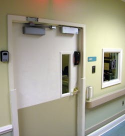 Healthcare application: delayed egress for lobby doors