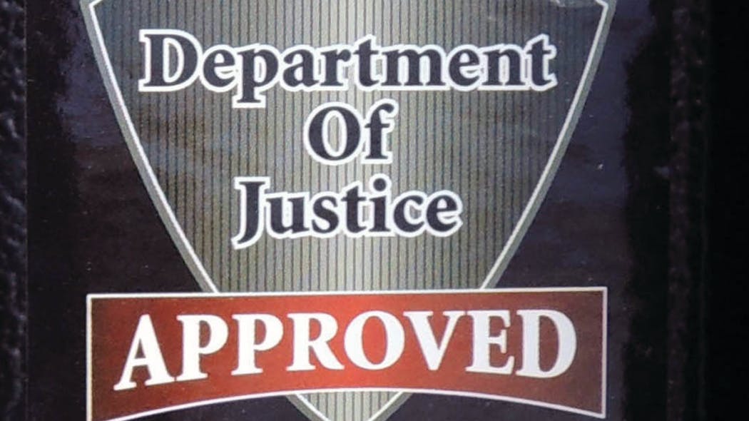 California Department Of Justice Label