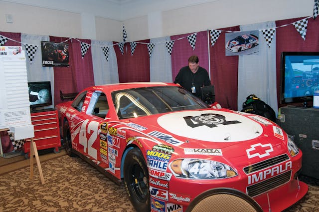 NASCAR vehicle on display at IDN Michigan trade show