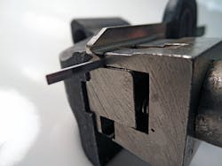 Cotter pin shim in action Cotter pin shim in action