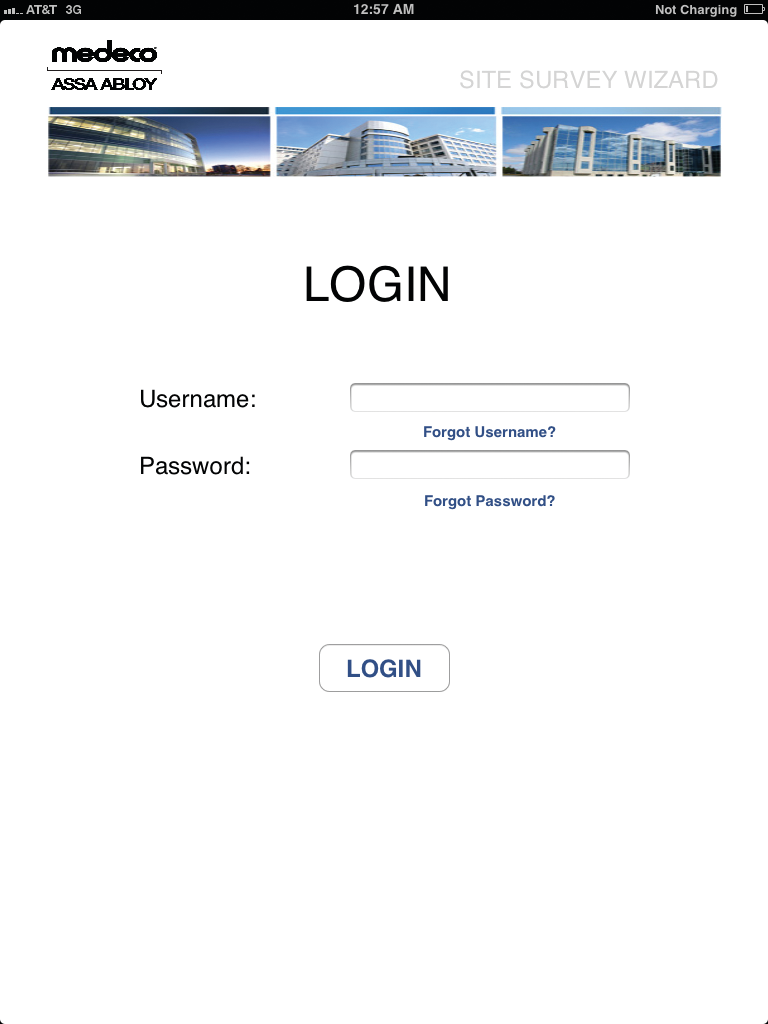Log-in screen