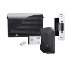 Kit contains proximity card reader, 2 programming cards, 2 prox cards, 2 shadow cards, power controller and electric strike Kit contains proximity card reader, 2 programming cards, 2 prox cards, 2 shadow cards, power controller and electric strike
