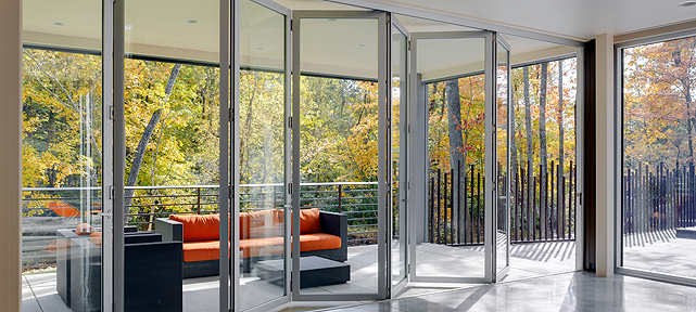 High-end folding doors on a recent residential project