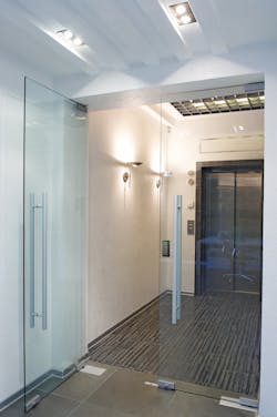 R100-1H mounted on glass door R100-1H mounted on glass door