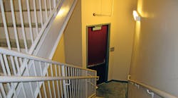 Code-compliant stairwell exit door