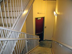 Code-compliant stairwell exit door