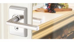 Emtek Liscio: keypad discreetly placed on lever Emtek Liscio: keypad discreetly placed on lever