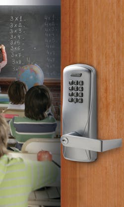 Schlage CO-220 lets teachers lock down a classroom from anywhere in the room with touch of a button
