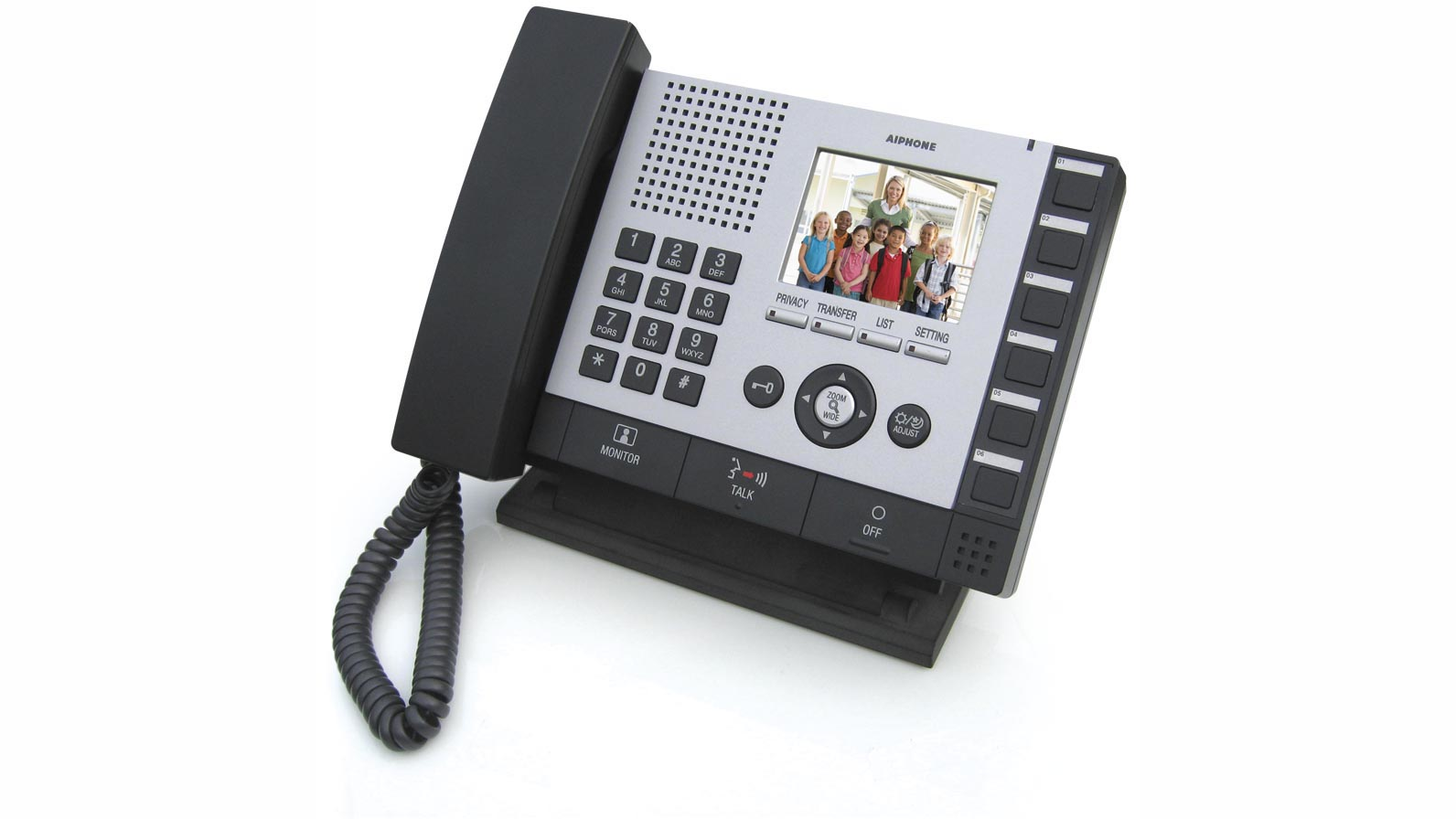 Aiphone IS Series network-based communication and all-in-one security control system withvideo entry security, internal communication, rescue assistance, paging, and bell/chime scheduling