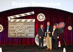Hikvision: US Vendor of the Year. (L-R) Michael Flink, ADI Global President; Gordon Lang, Director of Strategic Partners at Hikvision USA; Andy Morra, ADI Global Vice President of Marketing Hikvision: US Vendor of the Year. (L-R) Michael Flink, ADI Global President; Gordon Lang, Director of Strategic Partners at Hikvision USA; Andy Morra, ADI Global Vice President of Marketing