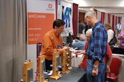 Allegion rep shows product line at CLARK Expo