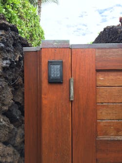 A wireless access control system can include a combination keypad/contactless card reader. A wireless access control system can include a combination keypad/contactless card reader.