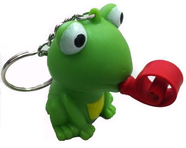 Squeaky frog keychain