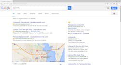 Photo 1. Top segment of Google search results showing only paid advertising Photo 1. Top segment of Google search results showing only paid advertising