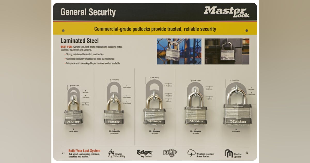 Master Lock Introduces New Locksmith Merchandise Display Boards ...