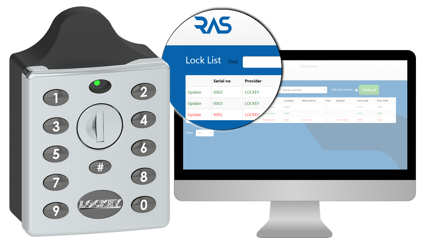 Lockey EC 790 with RAS computer screen