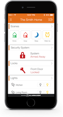Home automation via Alarm.com app Home automation via Alarm.com app