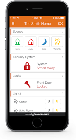 Home automation via Alarm.com app Home automation via Alarm.com app
