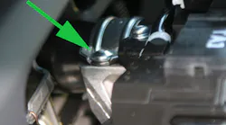 Photo 1. Honda / Acura ignition locks are secured to the steering column with 2 shear-head bolts