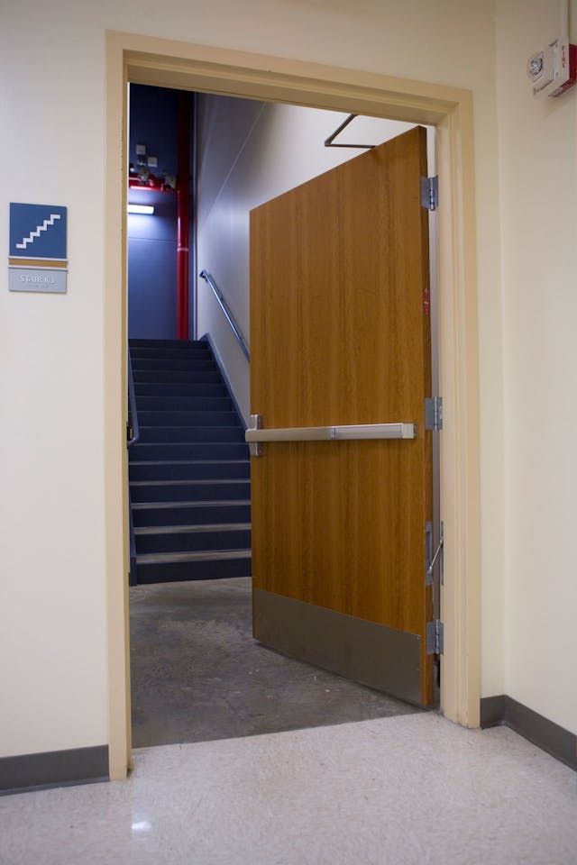 Stairwell door, subject to new NFPA 101 code requirements