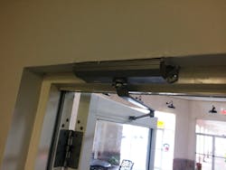 Example top-jamb closer installation. Everything went well for the locksmith who installed it, then the carpenter dry walled around it. Good luck when it has to be serviced or replaced! Example top-jamb closer installation. Everything went well for the locksmith who installed it, then the carpenter dry walled around it. Good luck when it has to be serviced or replaced!