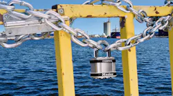 Master Lock commercial Magnum padlock in harsh marina environment