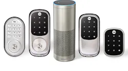 Yale Assure Locks® with Zigbee®, available in slim touchscreen, keyed touchscreen and keyed push button versions, connect directly to Amazon Echo Plus for Alexa compatibility, no additional hub or apps required.