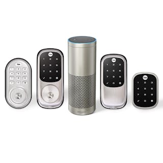 Yale Assure Locks&circledR; with Zigbee&circledR;, available in slim touchscreen, keyed touchscreen and keyed push button versions, connect directly to Amazon Echo Plus for Alexa compatibility, no additional hub or apps required.