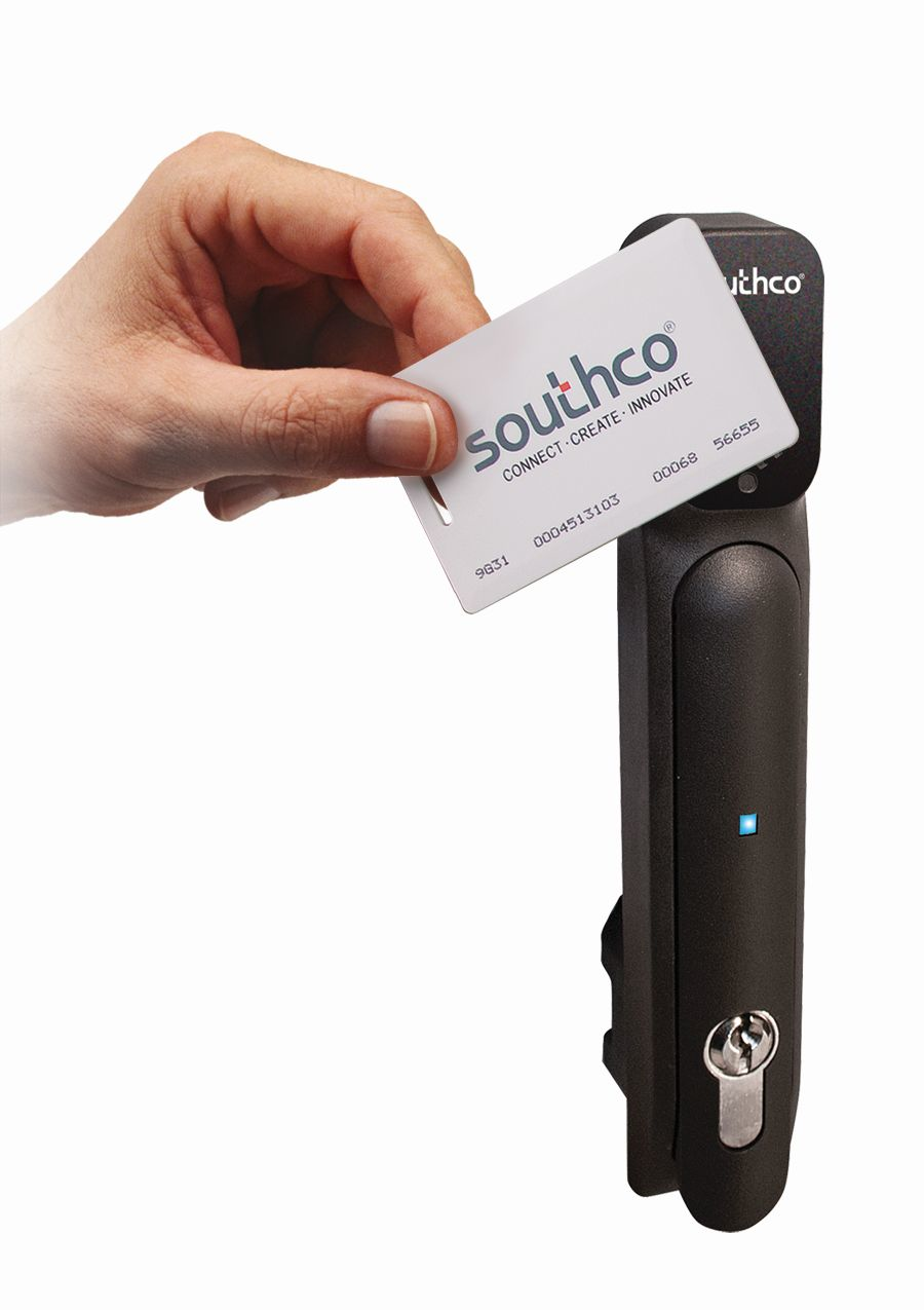 BLUETOOTH&circledR; Lock Controllers accept input from smartphones, as well as traditional Wiegand-based RFID readers, like Southco&rsquo;s H3-EM Electronic Locking Swinghandle with Prox Reader.