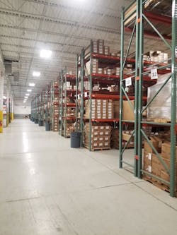 Stocked shelves in new SLD warehouse