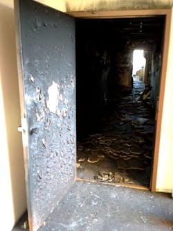 Horizontal Exit Door Inside, after fire